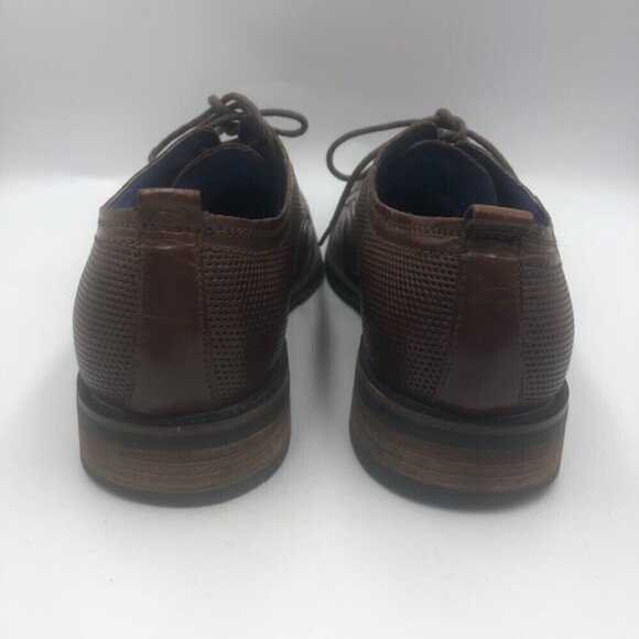 Steve Madden Mens Brown Leather Cap Toe Oxford Dress Shoes Size 8 Lesko Lace Up